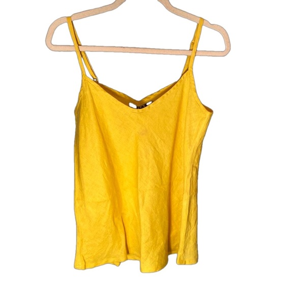 Flax Tops - Flax fine linen spaghetti strap top size S